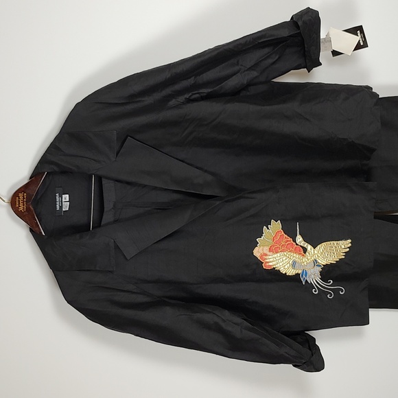 EUC VTG 100% Silk Nira Nira NY Designer Black 2-Piece Suit Embroidered Size XL - Picture 12 of 16